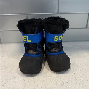 Sorel Black and Blue Kids' Snow Boots size 7 toddler
